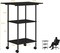 Black Modern 3-Tier Rolling Printer Stand with Wheels & Storage - Adjustable Feet, Large Desktop for Printers, Scanners, Office Supplies (23.6"W/60cm x 15.7"D/40cm x 31.5"H/80cm)